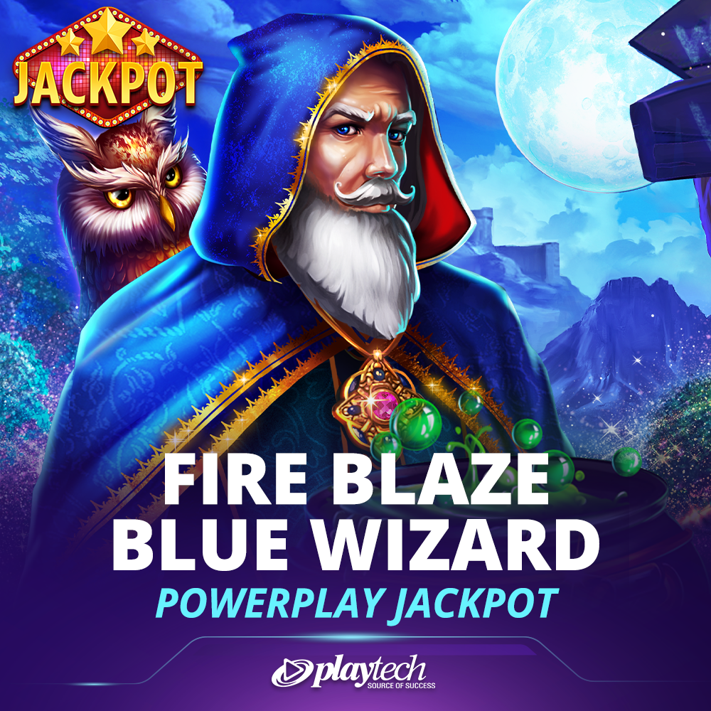 Fire Blaze: Blue Wizard™ PowerPlay Jackpot 烈焰：蓝巫师强力累积奖金